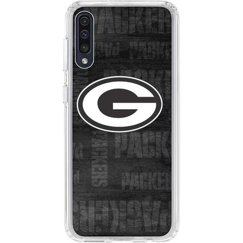NFL Green Bay Packers Black & White Galaxy A50 Clear Case